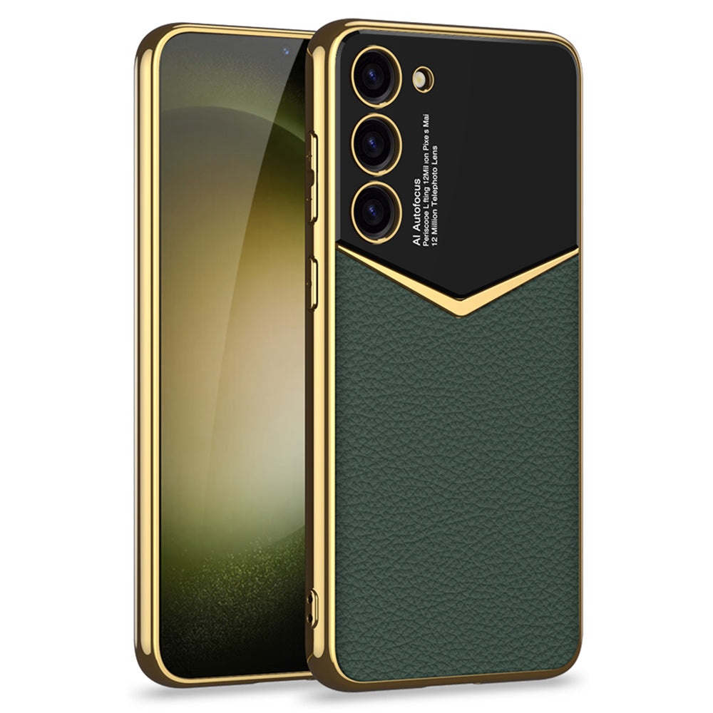 GKK pro Samsung Galaxy S23 PU kožený kryt telefonu Galvanické PC TPU pouzdro GKK pro Samsung Galaxy S23 PU kožený kryt telefonu Galvanické PC TPU pouzdro